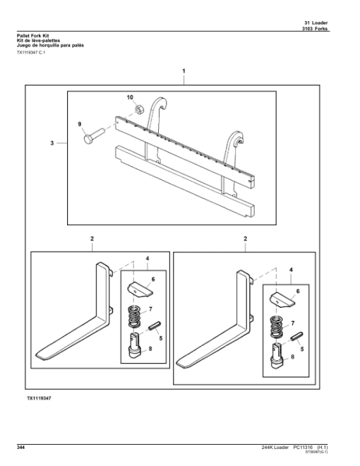 John Deere 244K Loaders (SN B034088-044118) Parts Catalog Manual - PC11316 - Image 4