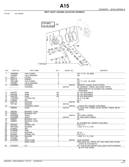 John Deere JD760 Serie A (Manufactured 1969-1975) Parts Catalog Manual - PC1131 - Image 4