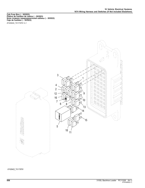 John Deere 315SL Backhoe Loaders (SN F273920-390995) Parts Catalog Manual - PC11326 - Image 3