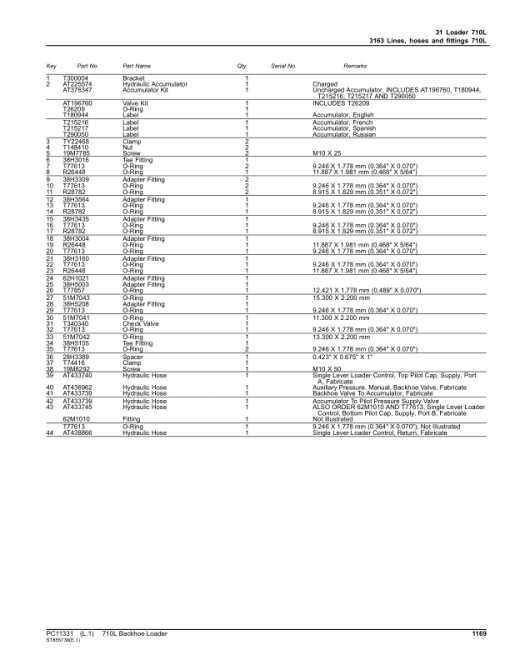 John Deere 710L Backhoe Loaders (SN F294268-390995) Parts Catalog Manual - PC11331 - Image 2