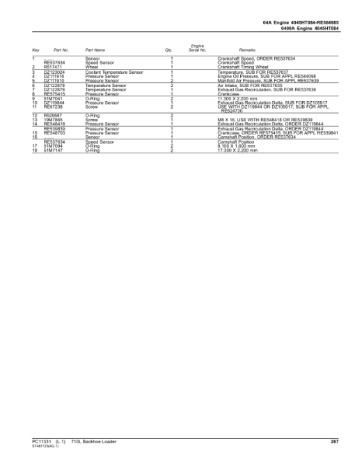 John Deere 710L Backhoe Loaders (SN F294268-390995) Parts Catalog Manual - PC11331 - Image 4