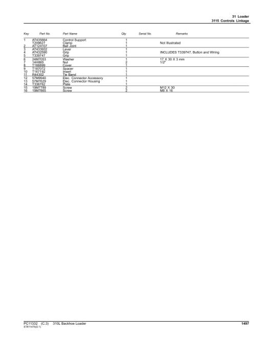 John Deere 310L Backhoe Loaders (SN C000001- & D000001-) Parts Catalog Manual - PC11332 - Image 3