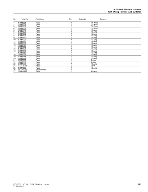 John Deere 310L Backhoe Loaders (SN C000001- & D000001-) Parts Catalog Manual - PC11332 - Image 2