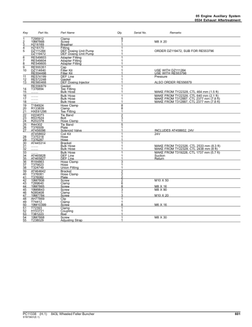 John Deere 843L Wheeled Feller Bunchers (SN 1DW843LX_ _F666898-) Parts Catalog Manual - PC11338 - Image 3