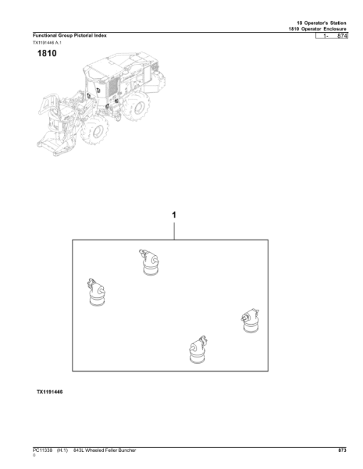 John Deere 843L Wheeled Feller Bunchers (SN 1DW843LX_ _F666898-) Parts Catalog Manual - PC11338 - Image 2