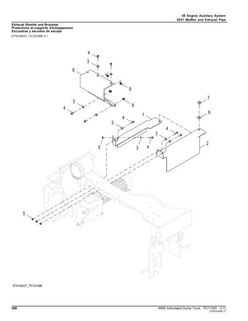 John Deere 460E Articulated Dump Trucks (SN F668587-708124) Parts Catalog Manual - PC11355 - Image 4