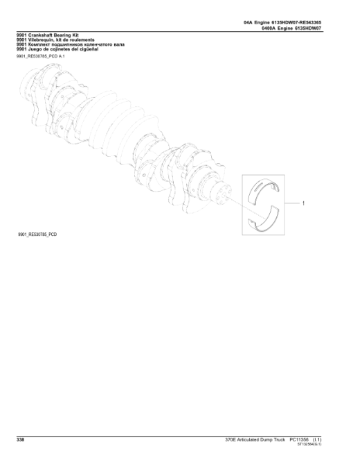 John Deere 370E Articulated Dump Trucks (SN F668587-708124) Parts Catalog Manual - PC11356 - Image 3