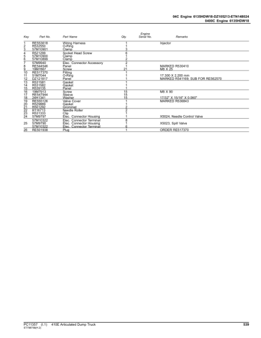 John Deere 410E Articulated Dump Trucks (SN C668589- 708124 & D668589- 708124) Parts Catalog Manual - PC11357 - Image 4