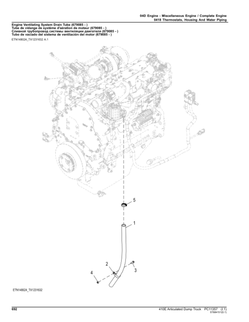 John Deere 410E Articulated Dump Trucks (SN C668589- 708124 & D668589- 708124) Parts Catalog Manual - PC11357 - Image 2