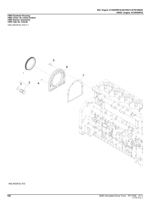 John Deere 460E Articulated Dump Trucks (SN C668587-708124 & D668587-708124) Parts Catalog Manual - PC11358 - Image 2