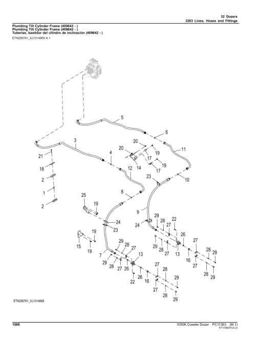 John Deere 1050K Crawler Dozers (SN 1T01050K_ _C268234-) Parts Catalog Manual - PC11363 - Image 3