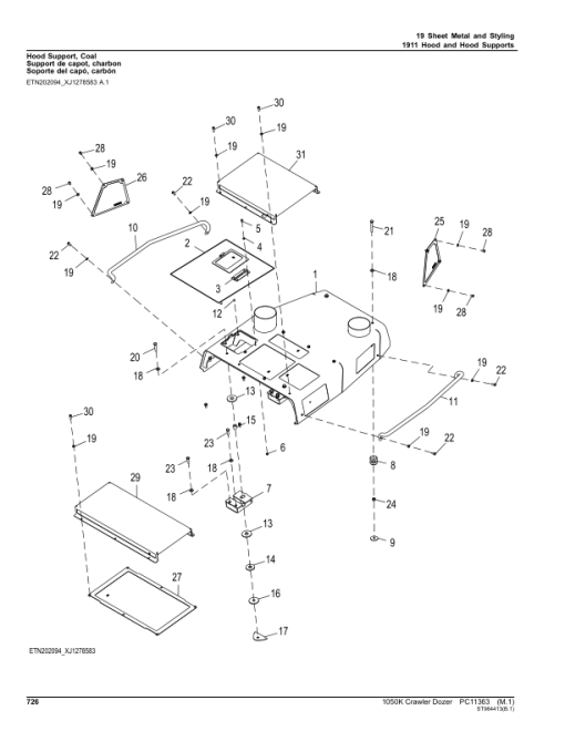 John Deere 1050K Crawler Dozers (SN 1T01050K_ _C268234-) Parts Catalog Manual - PC11363 - Image 4