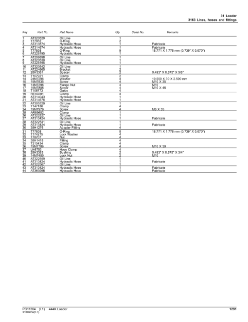 John Deere 444K Loaders (SN 1DW444K_ F670308-) Parts Catalog Manual - PC11364 - Image 4