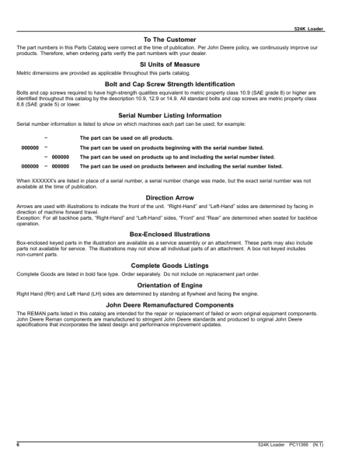 John Deere 524K Loaders (SN F670308-677548) Parts Catalog Manual - PC11366 - Image 4