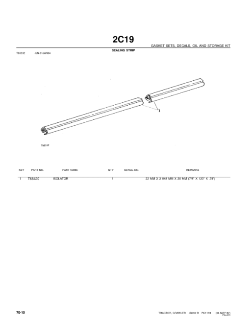 John Deere 350B Crawlers Parts Catalog Manual - PC1169 - Image 2