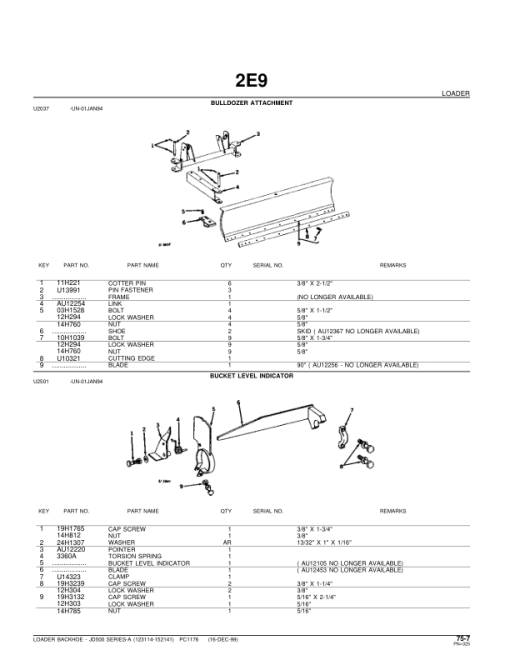 John Deere 500A Tractor Loader Backhoe (SN 123114 – 152141) Parts Catalog Manual - PC1176 - Image 4