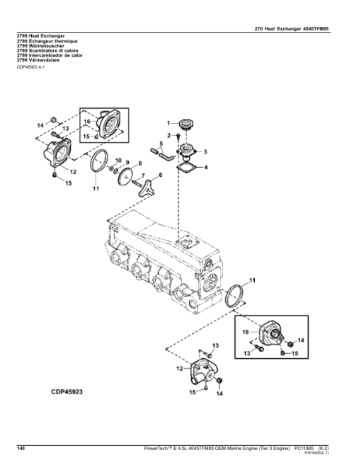 John Deere 4.5L, 4045, 4045TFM85 Engines Tier 3 Parts Catalog Manual - PC11865 - Image 3