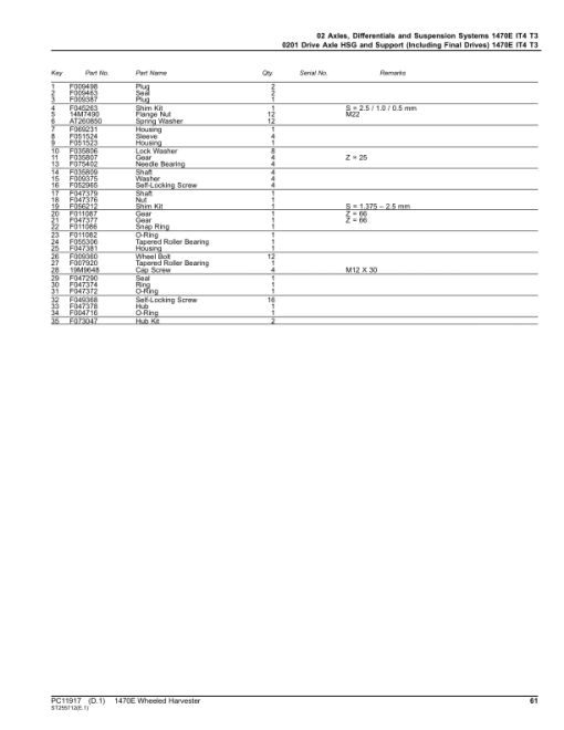 John Deere 1470E IT4 T3 Wheeled Harvesters (SN 001801-) Parts Catalog Manual - PC11917 - Image 2