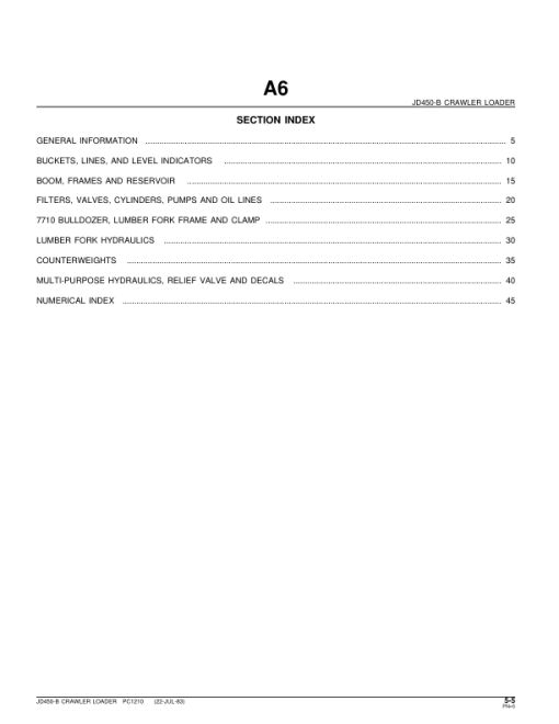 John Deere 450B Crawlers Parts Catalog Manual - PC1210 - Image 3