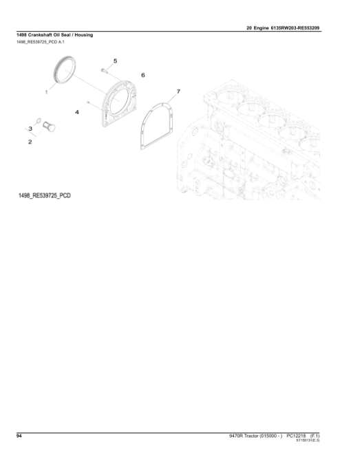 John Deere 9470R Scraper Tractors (SN 015000-) Parts Catalog Manual - PC12218 - Image 2