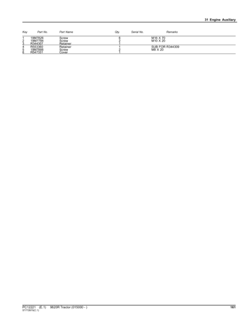 John Deere 9620R Scraper Tractors (SN 015000-) Parts Catalog Manual - PC12221 - Image 3