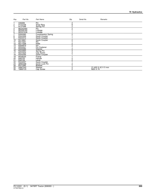 John Deere 9470RT Scraper Tractors (SN 906000-) Parts Catalog Manual - PC12222 - Image 4