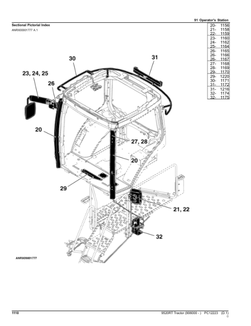 John Deere 9520RT Scraper Tractors (SN 906000-) Parts Catalog Manual - PC12223 - Image 2