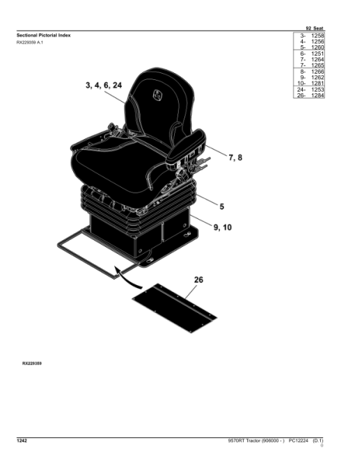 John Deere 9570RT Scraper Tractors (SN 906000-) Parts Catalog Manual - PC12224 - Image 2