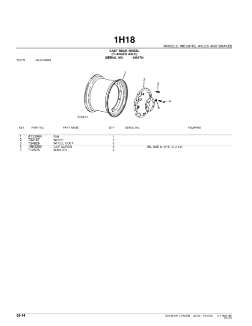 John Deere 310 Backhoes Parts Catalog Manual - PC1226 - Image 2