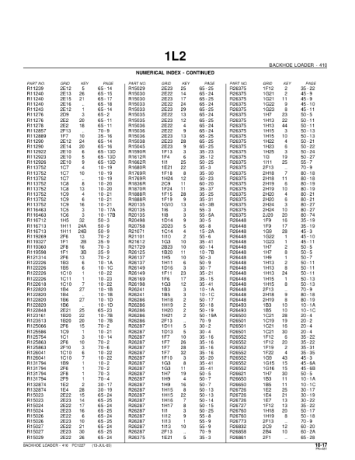 John Deere 410 Backhoes Parts Catalog Manual - PC1227 - Image 2