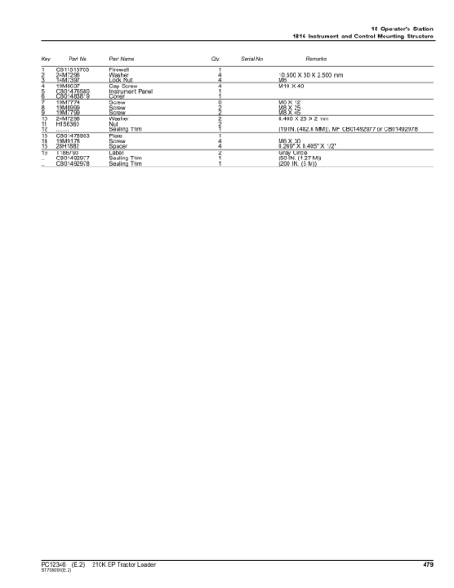 John Deere 210K Loaders (SN PIN:1T8210EP_ _G891000-) Parts Catalog Manual - PC12346 - Image 4