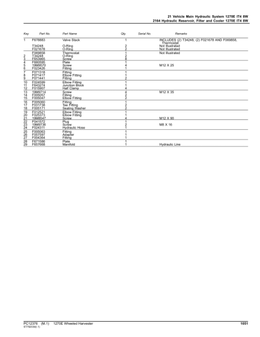 John Deere 1270E IT4 8W Wheeled Harvesters (SN 002501-003008) Parts Catalog Manual - PC12376 - Image 2