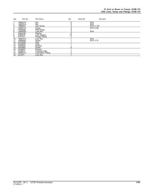 John Deere 1270E IT4 8W Wheeled Harvesters (SN 002501-003008) Parts Catalog Manual - PC12376 - Image 4