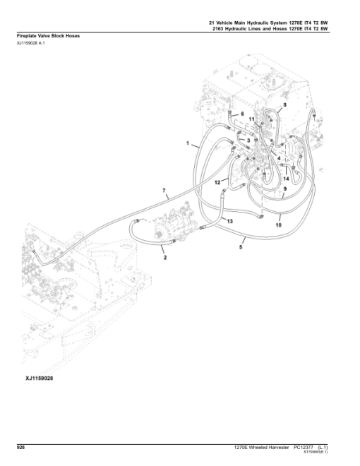 John Deere 1270E IT4 T2 8W Wheeled Harvesters (SN 002501 - 003008) Parts Catalog Manual - PC12377 - Image 2