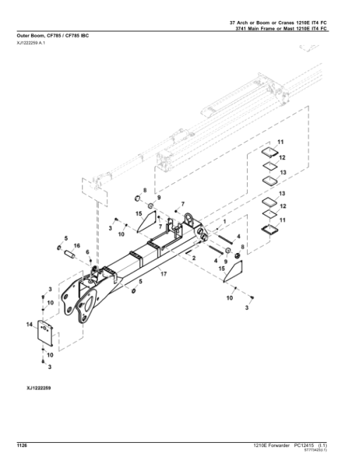 John Deere 1210E IT4 FFC Forwarders (SN 001501 - 001976) Parts Catalog Manual - PC12415 - Image 2