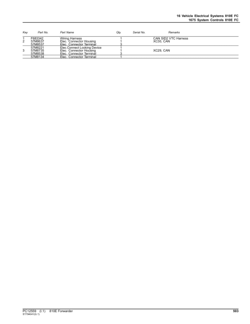 John Deere 810E T3 FFC Forwarders (SN 002503 - 002884) Parts Catalog Manual - PC12559 - Image 4