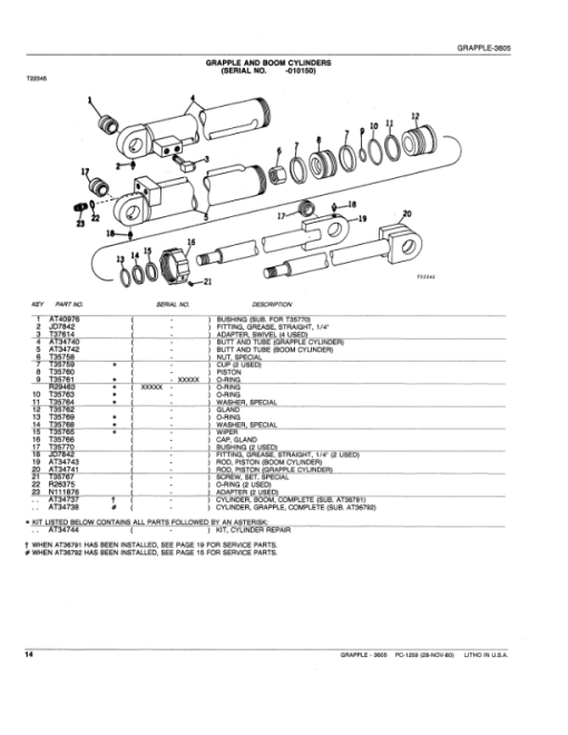 John Deere 3605 Grappler Attachments Parts Catalog Manual - PC1259 - Image 4