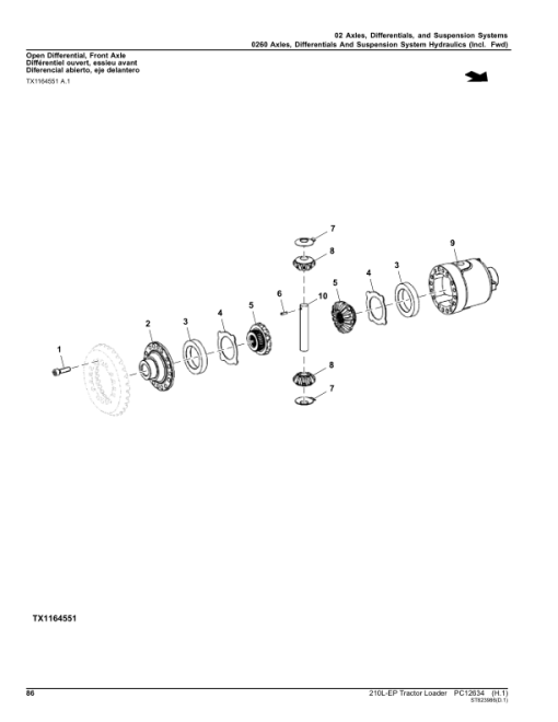 John Deere 210L EP Tractor Loader (SN 1T8210EL_ _J892600-895000) Parts Catalog Manual - PC12634 - Image 3