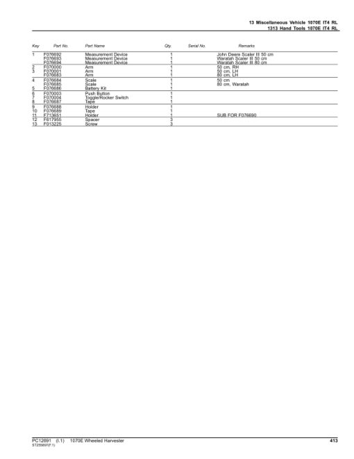 John Deere 1070E IT4 Wheeled Harvesters (S.N. 002224 - 002325) Parts Catalog Manual - PC12691 - Image 3