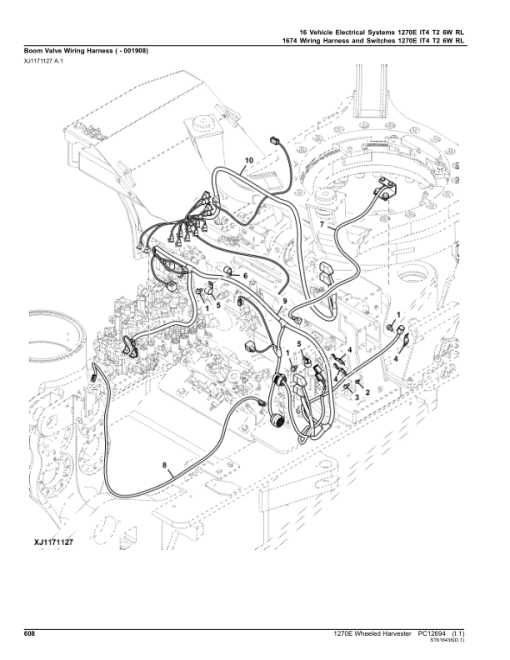 John Deere 1270E IT4 T2 6W Wheeled Harvesters (SN 003009 –003173) Parts Catalog Manual - PC12694 - Image 4