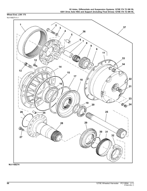 John Deere 1270E IT4 T2 6W Wheeled Harvesters (SN 003009 –003173) Parts Catalog Manual - PC12694 - Image 2