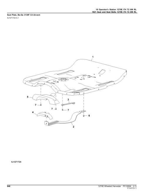 John Deere 1270E IT4 T2 6W Wheeled Harvesters (SN 003009 –003173) Parts Catalog Manual - PC12694 - Image 3