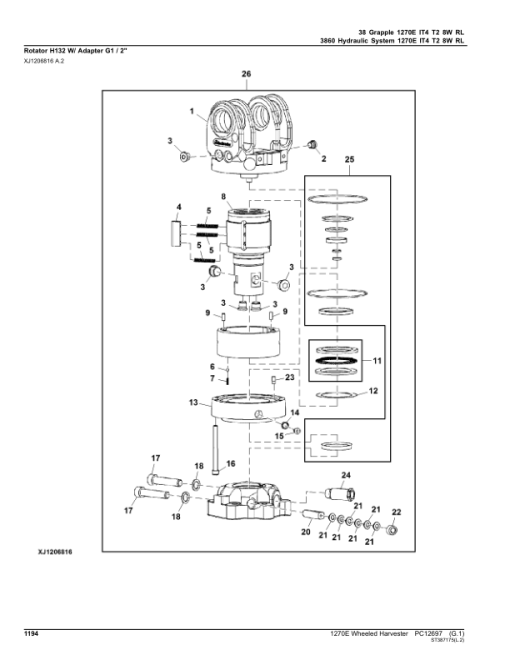 John Deere 1270E IT4 T2 8W Wheeled Harvesters (SN 003009 –003173) Parts Catalog Manual - PC12697 - Image 3