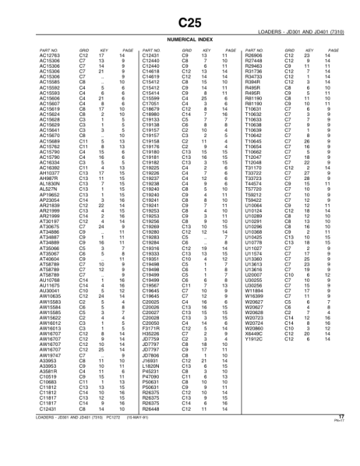 John Deere 7310 Attachments (7310 Yr 1974-1983 for 301, 401 Series Tractors) Parts Catalog Manual - PC1272 - Image 4