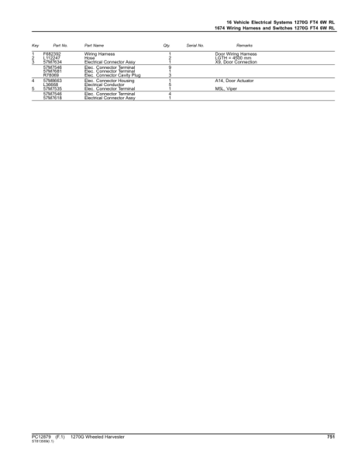 John Deere 1270G FT4 6W Wheeled Harvesters (SN 003505-003884) Parts Catalog Manual - PC12879 - Image 3