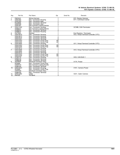 John Deere 1270G T3 6W Wheeled Harvesters (SN 003505 - 004998) Parts Catalog Manual - PC12881 - Image 3