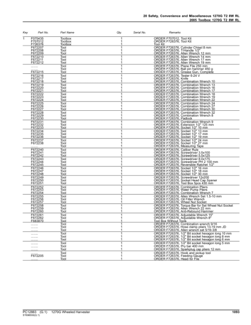 John Deere 1270G T2 8W Wheeled Harvesters (SN 003505 - 004998) Parts Catalog Manual - PC12883 - Image 4