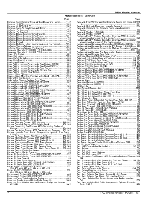 John Deere 1470G Wheeled Harvesters (SN 002002-002088) Parts Catalog Manual - PC12885 - Image 2