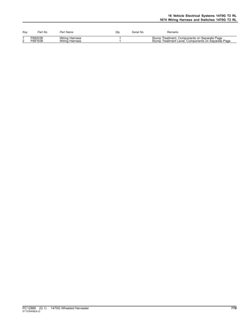 John Deere 1470G T2 Wheeled Harvesters (SN 002002 - 002291) Parts Catalog Manual - PC12886 - Image 3