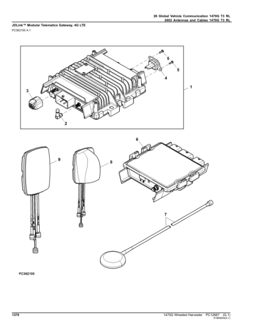 John Deere 1470G T3 Wheeled Harvesters (SN 002002 - 002291) Parts Catalog Manual - PC12887 - Image 3